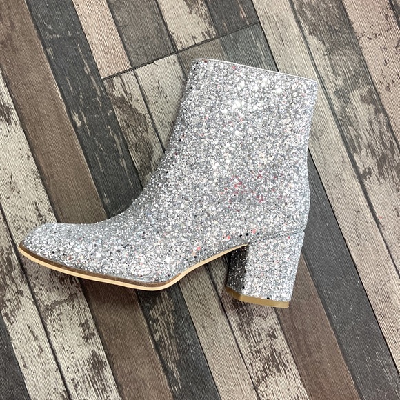 Corkys Shoes Hey Girl By Corkys Silver Glitter Boot Poshmark